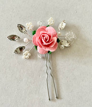 Load image into Gallery viewer, Set of 3 Floral Bobby Pins - Baby Pink