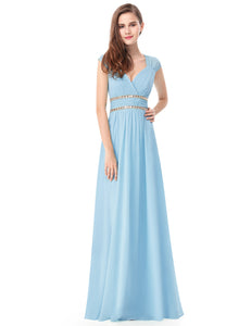 Clearance - Grecian Style Bridesmaid Dress - Pale Blue - Size 10