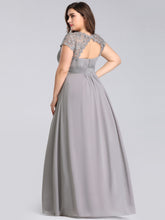 Load image into Gallery viewer, Chiffon Bridesmaid Dress with cap sleeve - Grey