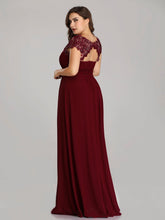 Load image into Gallery viewer, Chiffon Bridesmaid Dress with cap sleeve - Burgundy