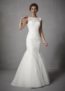 Oakland - Ivory Fishtail Bridal Gown  Size 14