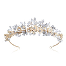 Load image into Gallery viewer, Baccara Vintage Style Inspired Bridal Tiara - Silver or Gold