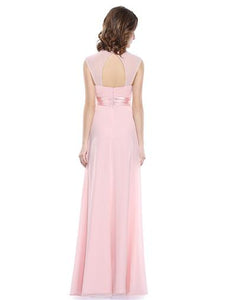 Floor length Chiffon Bridesmaid Dress in Pink