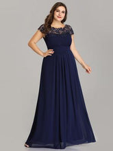 Load image into Gallery viewer, Clearance - Chiffon Bridesmaid Dress with cap sleeve - Navy Blue