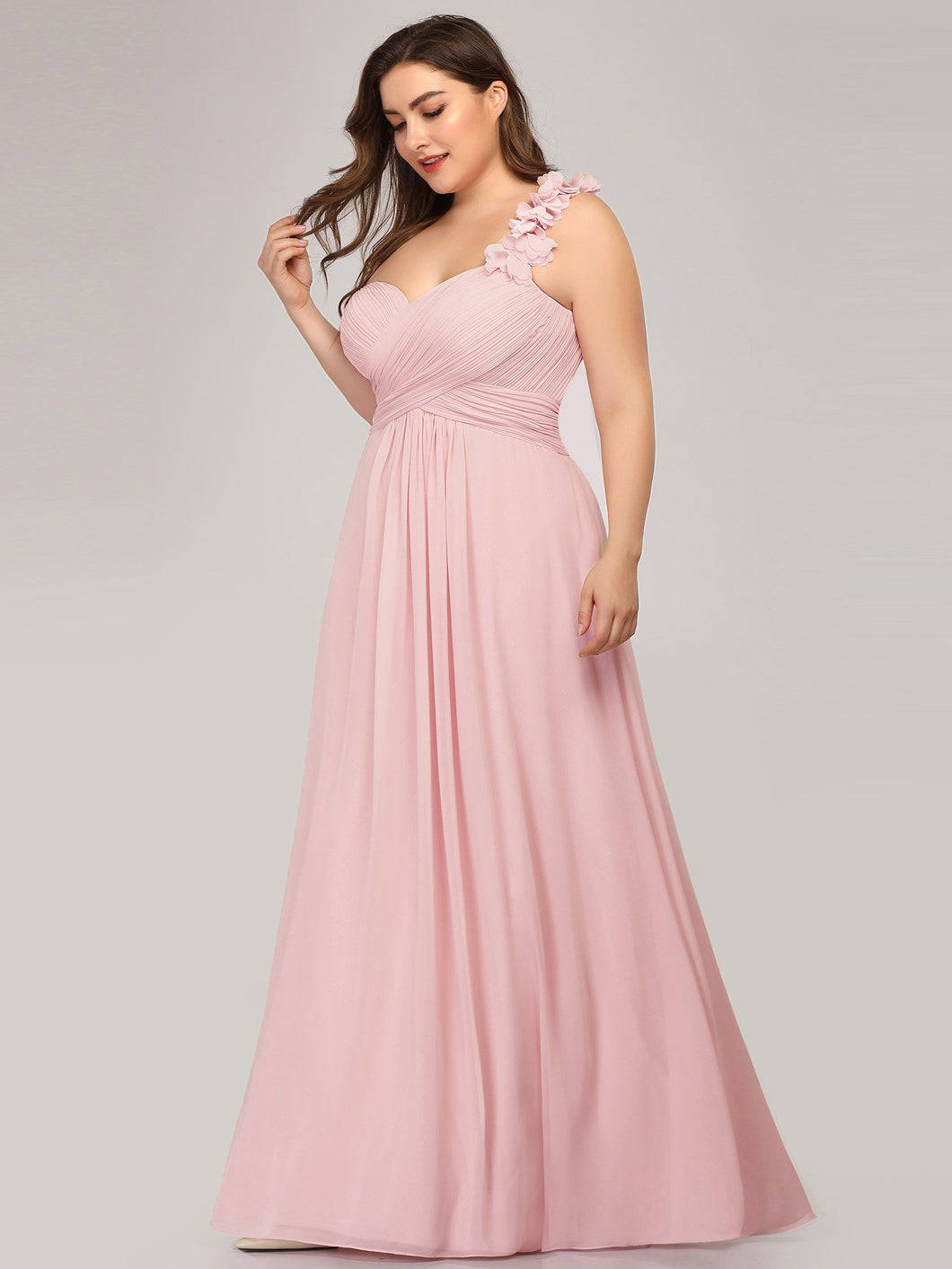 Pink Chiffon One Shoulder Bridesmaid dress