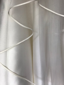Clearance - Elizabeth -  Stunning 2 Tier Ivory Veil with Satin Band Edging