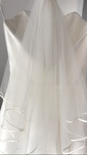 Load image into Gallery viewer, Clearance - Elizabeth -  Stunning 2 Tier Ivory Veil with Satin Band Edging