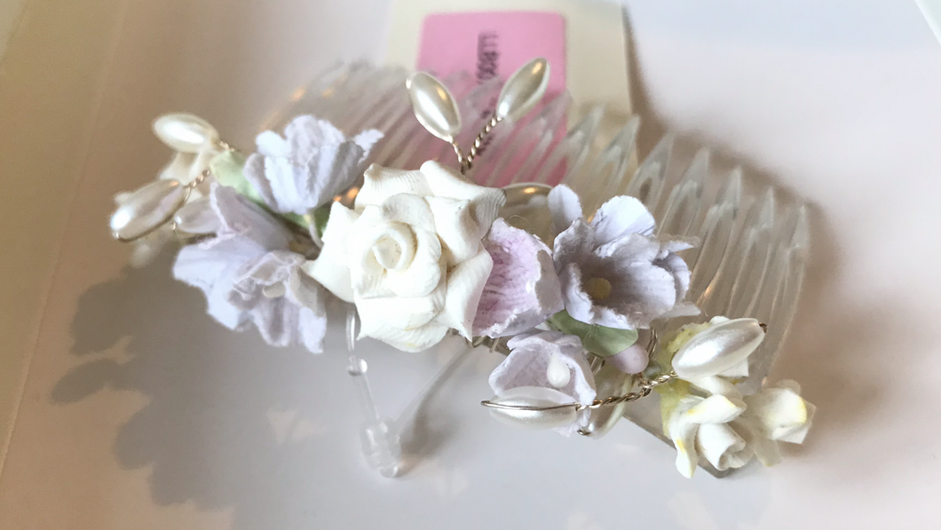Clearance - Pretty flower girl hair comb by Linzi Jay