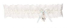 Load image into Gallery viewer, Ivory Lace Garter with Heart lock &amp; Key by Piorier (KB-36)