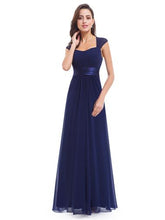 Load image into Gallery viewer, Clearance - Floor length Chiffon Bridesmaid Dress - Navy Blue
