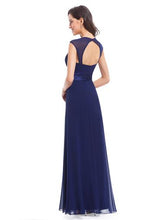 Load image into Gallery viewer, Clearance - Floor length Chiffon Bridesmaid Dress - Navy Blue