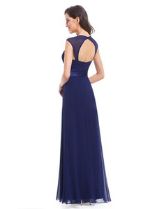 Clearance - Floor length Chiffon Bridesmaid Dress - Navy Blue