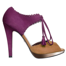 Load image into Gallery viewer, Limited Edition Love Art Wear Art peep toe sandals in Kid Suede