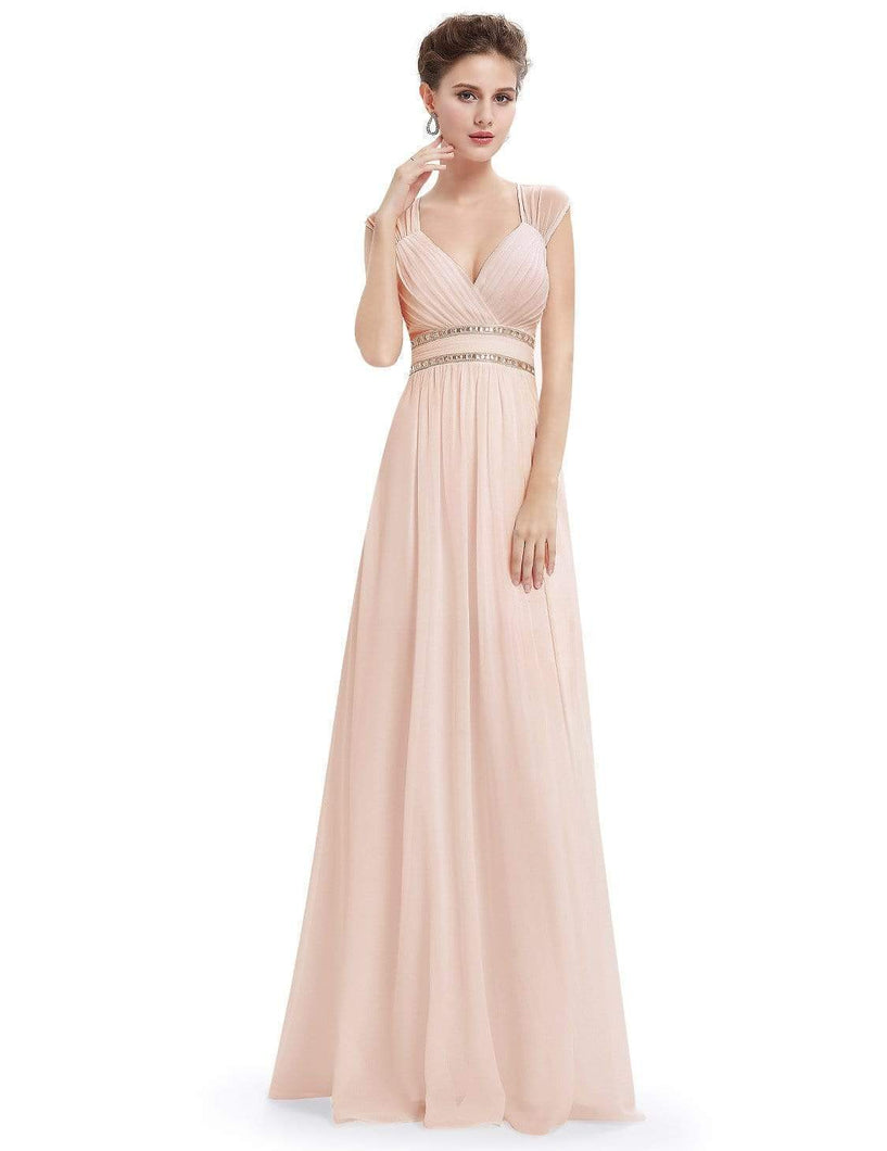 Clearance- Grecian Style Bridesmaid Dress - Blush Hues Size 14