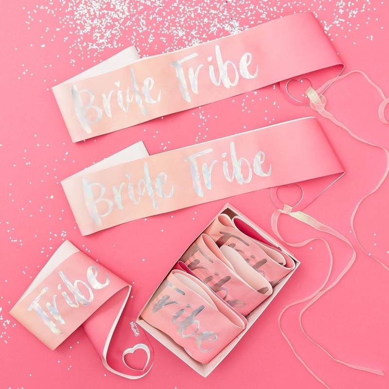 Hen Party Bride Tribe Sashes -Pk of 6