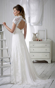 Cherish -  Nicola Anne Ivory A-line Lace Bridal Gown Size 14