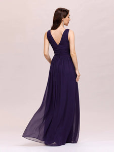 Clearance - Pretty V neck & V back Maxi/Bridesmaid Dress - Assorted Colours