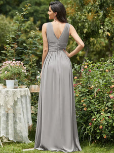 Clearance - Pretty V neck & V back Maxi/Bridesmaid Dress - Assorted Colours
