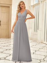 Load image into Gallery viewer, Clearance - Pretty V neck &amp; V back Maxi/Bridesmaid Dress - Assorted Colours