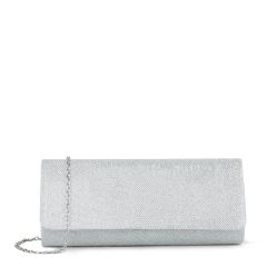 Light  - Silver Glitter Mesh Clutch Bag