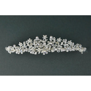 Crystal & Diamante Pearl Tiara by Twilight Designs TLT4504 - 3cm high